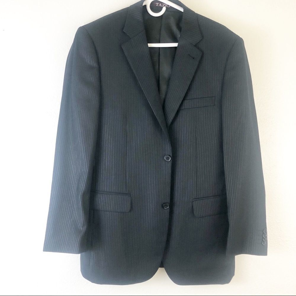Tazio Striped Blue two button Suit size 38R